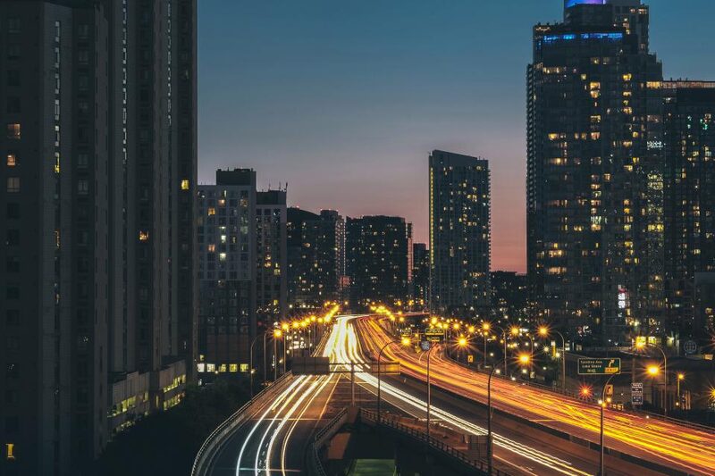 Downtown Detroit skyline at dusk, the market We Marketing Co serves