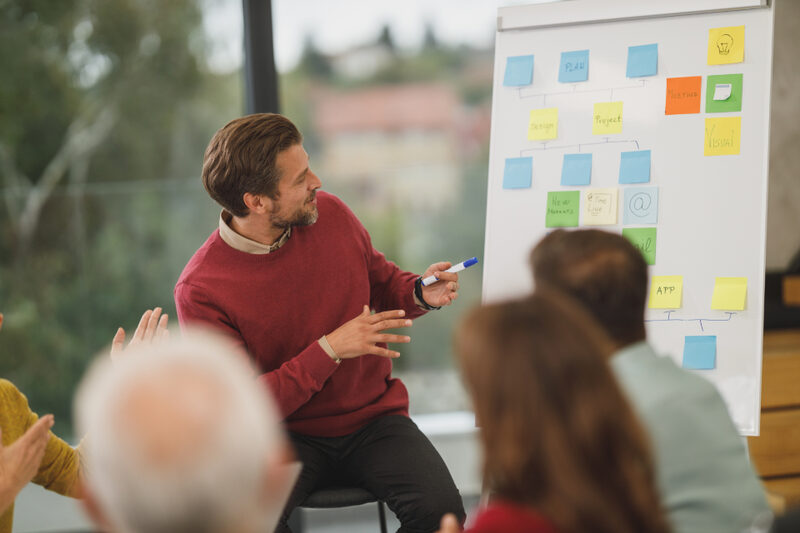 Brand development workshop mapping messaging for a Detroit business